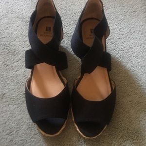 black heeled sandals